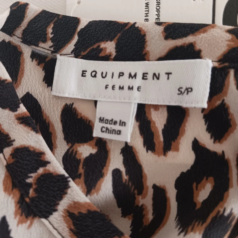 Equipment Aubrey Animal Print Silk Dress